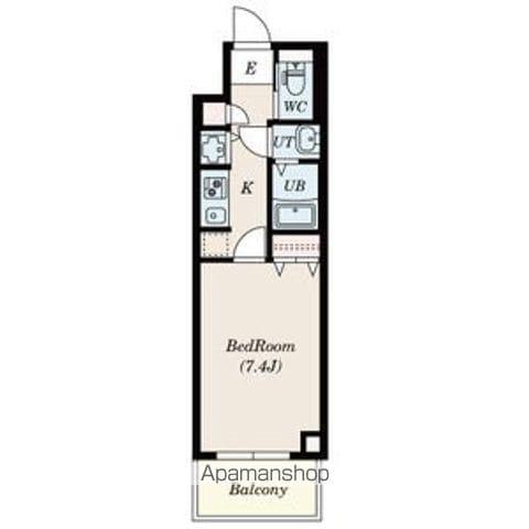 SーRESIDENCE葵Ⅱ1月中契約開始限定まで AD(1K/4階)の間取り写真