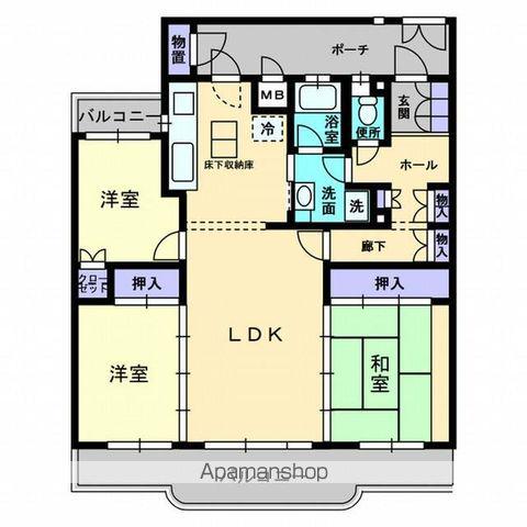 グレイス屋島(3LDK/2階)の間取り写真
