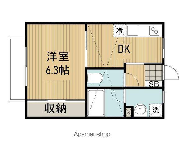 プランドール(1DK/2階)の間取り写真