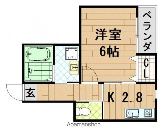 ユニクオーレ五日市Ⅰ(1K/1階)の間取り写真