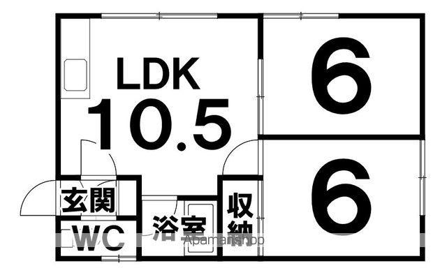 松本マンションA(2LDK/1階)の間取り写真