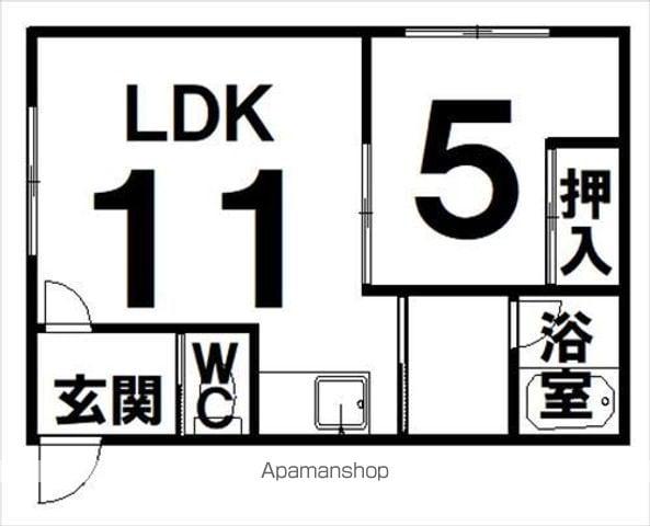 M・KハイツC(1LDK/1階)の間取り写真