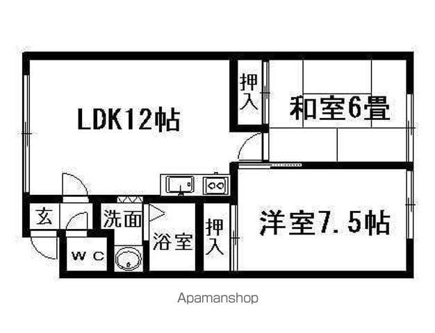 ビューティー43A(2LDK/2階)の間取り写真
