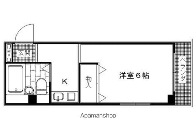 RAY西京極(1K/2階)の間取り写真