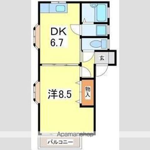 アヴィタシオン津志田A(1DK/1階)の間取り写真