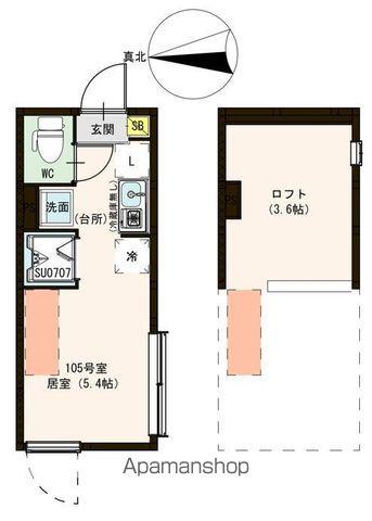 ハーモニーテラス中村南(ワンルーム/1階)の間取り写真