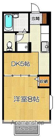 プラス1(1DK/2階)の間取り写真