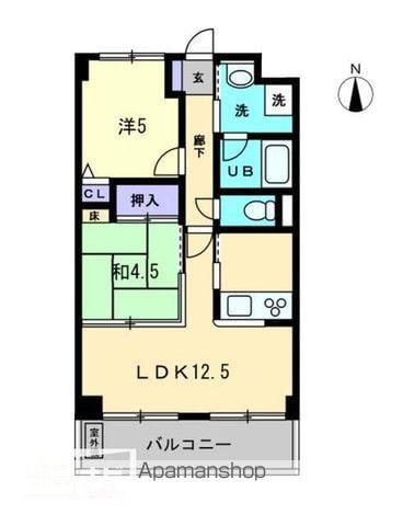 ルミナスIMIZUHO(2LDK/2階)の間取り写真