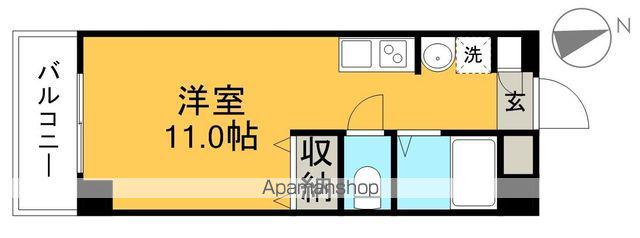 フィットハイム日の出(ワンルーム/2階)の間取り写真