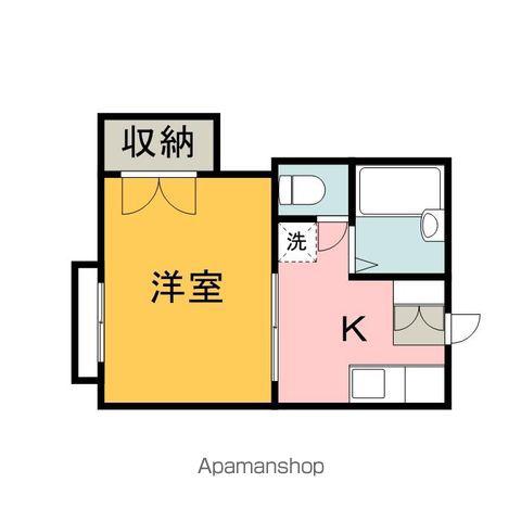 ハピネスK(1K/2階)の間取り写真