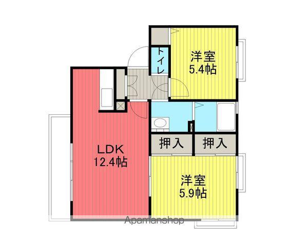ディアスプラザC(2LDK/2階)の間取り写真