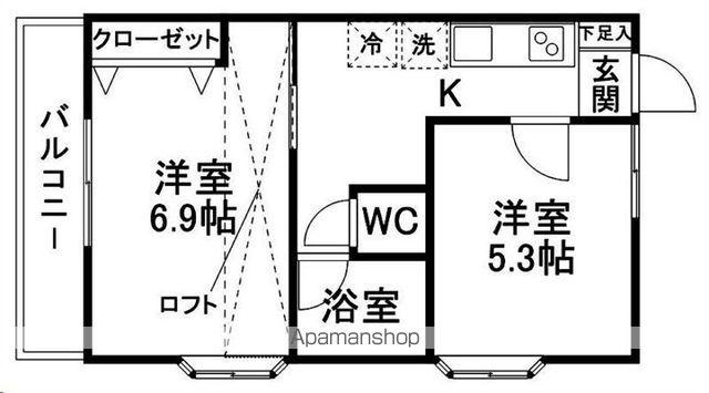 アーバン栗生(2K/2階)の間取り写真