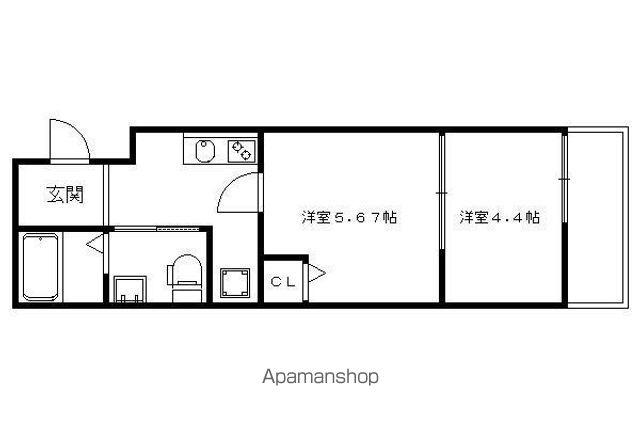 いろは梅小路(2K/1階)の間取り写真