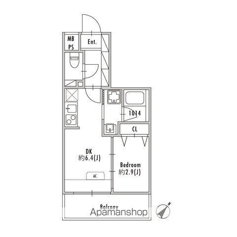GRANPASEO押上Ⅱ(1DK/2階)の間取り写真