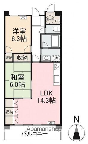 TADコンフォート大内(2LDK/5階)の間取り写真