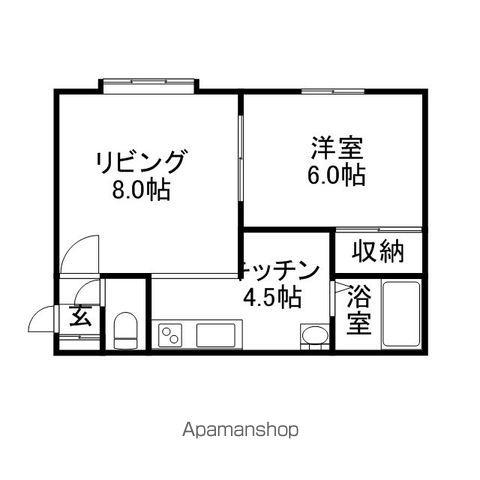 アムール8(1LDK/3階)の間取り写真