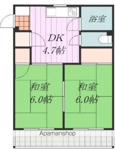 コーポ和泉(2DK/3階)の間取り写真