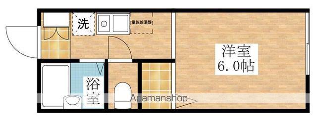 プレジールⅠ・Ⅱ(ワンルーム/1階)の間取り写真