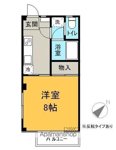 APARTMENT HOUSE Y(1K/2階)の間取り写真