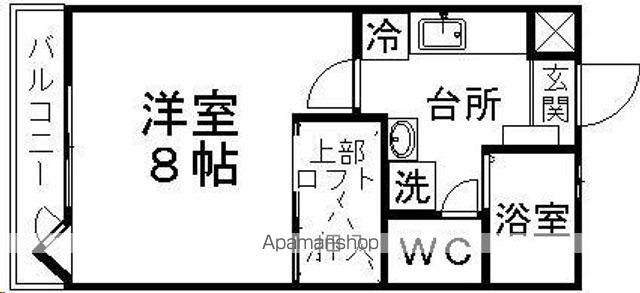 バーシティハウスKANO(1K/2階)の間取り写真