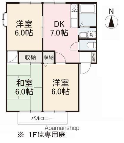 グリーンヒルズ玉藻Ⅱ(3DK/2階)の間取り写真