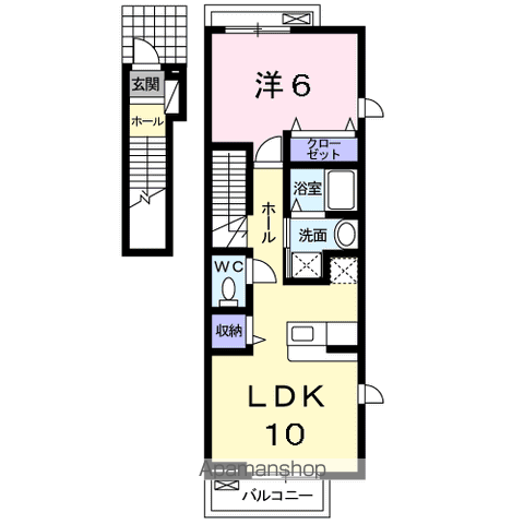 リアルエステートⅠ(1LDK/2階)の間取り写真