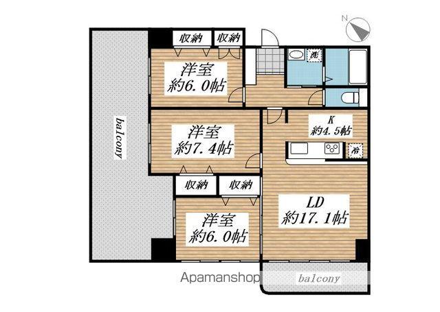 スカイタワー太賀(3LDK/9階)の間取り写真
