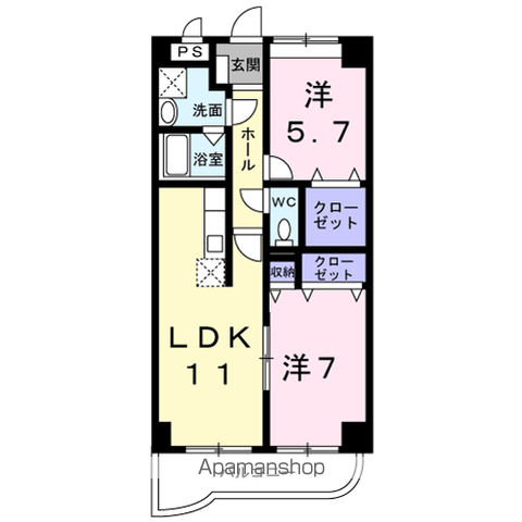 エトワールヒトミ(2LDK/3階)の間取り写真