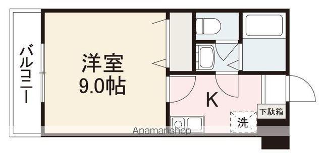 ラ・メール錦町(1K/4階)の間取り写真