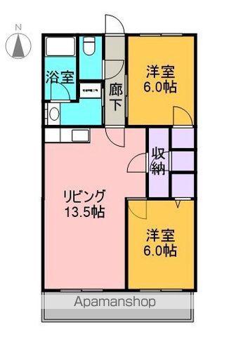 アネックス小林(2LDK/3階)の間取り写真