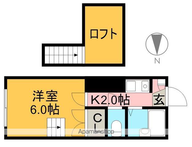 オクトスクエア(1K/1階)の間取り写真