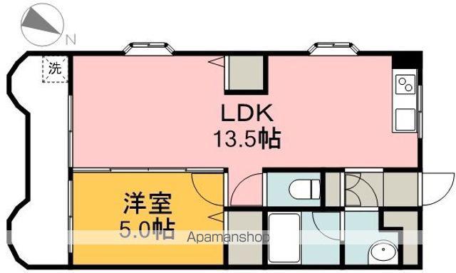 北野ビル(1LDK/4階)の間取り写真