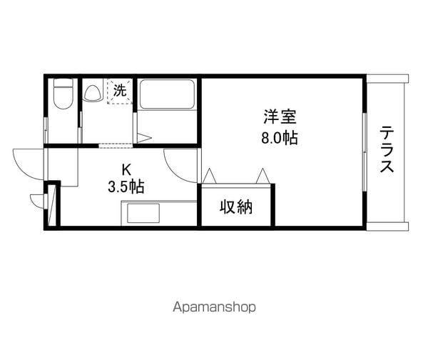 グラシャス(1K/1階)の間取り写真