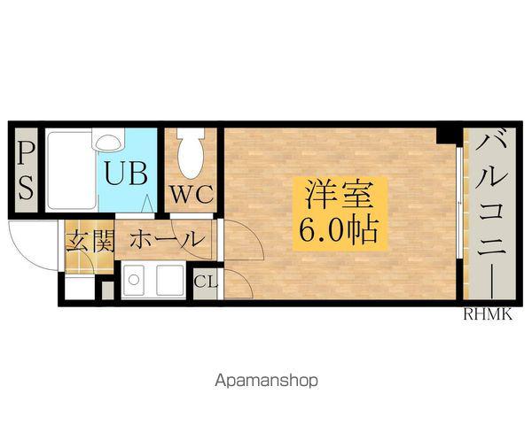 ドミール小松里(1K/3階)の間取り写真