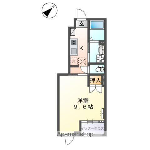 アリュール阿見(1K/1階)の間取り写真