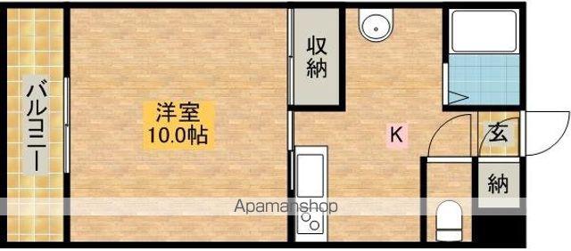 アバンダント初生(1DK/3階)の間取り写真
