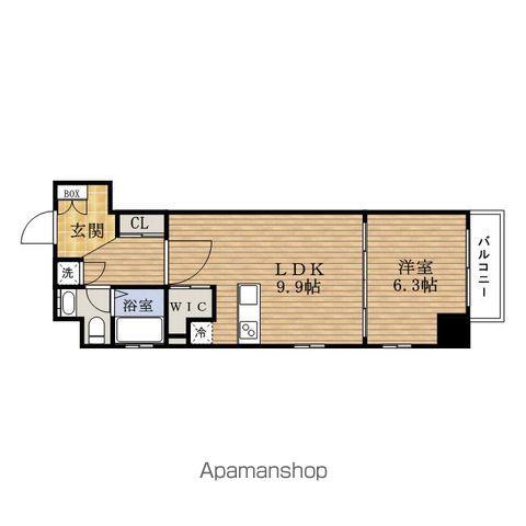 ARDEN京町堀イースト(1LDK/5階)の間取り写真