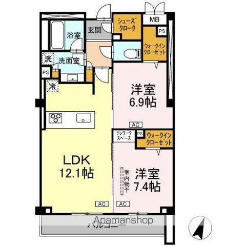 プライム フォレスト 百合ケ丘(2LDK/4階)の間取り写真