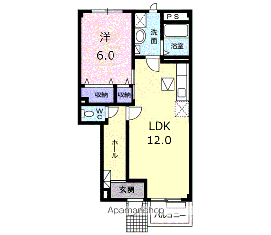 メゾン・クリスタルⅠ(1LDK/1階)の間取り写真