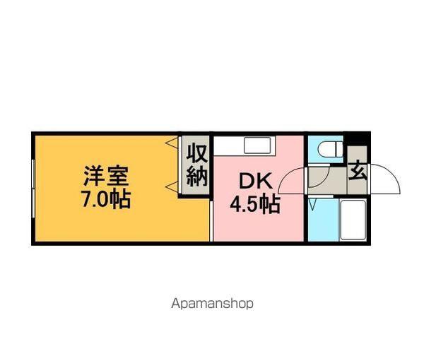 ベルハイム大谷地(1DK/4階)の間取り写真