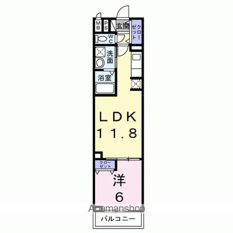 グランデ蒲生茜町(1LDK/2階)の間取り写真