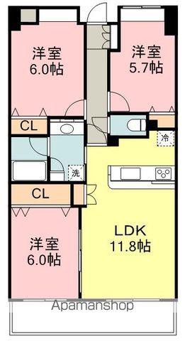 MFPRコート宮町(3LDK/10階)の間取り写真