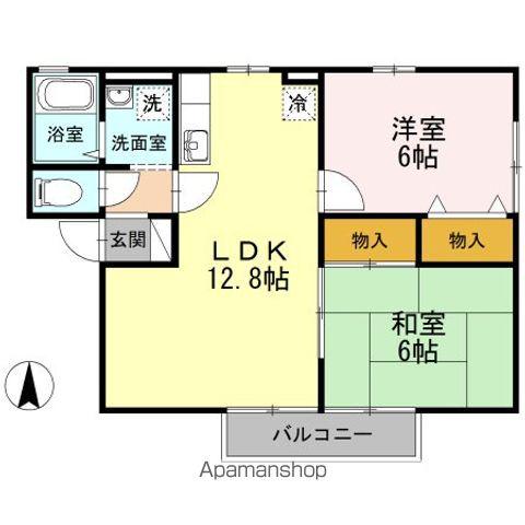 セジュール石井(2LDK/1階)の間取り写真