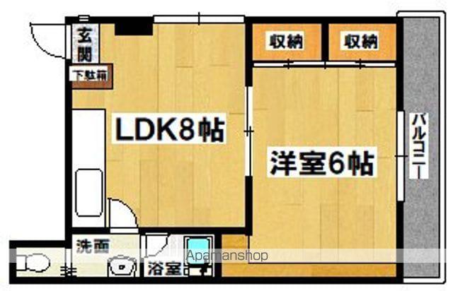 マンション綾(1LDK/3階)の間取り写真