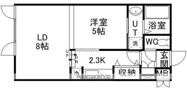 ポーザタウン当別NO-4(1LDK/2階)の間取り写真