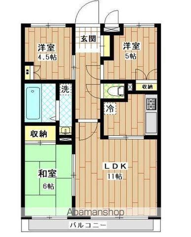 レナジア六ッ川(3LDK/2階)の間取り写真