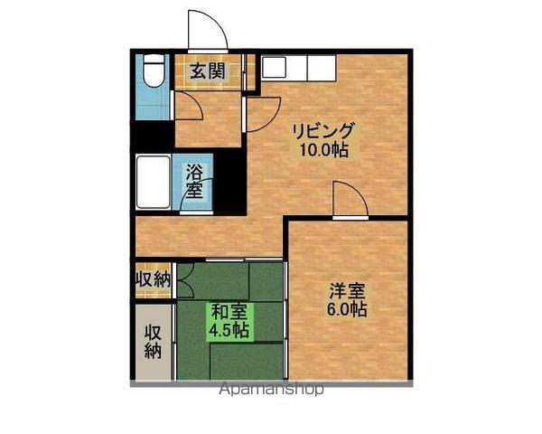 12号線ビル(2LDK/3階)の間取り写真