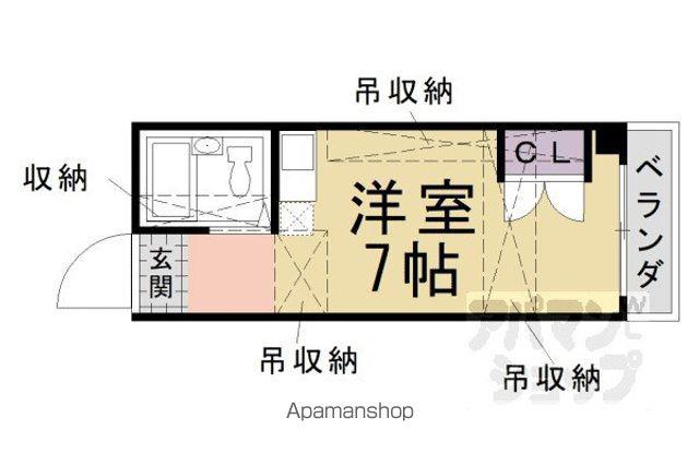 ヤングヴィレッジ河原町(1K/8階)の間取り写真