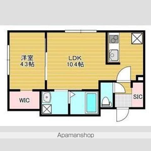 ルナ北広島(1LDK/4階)の間取り写真