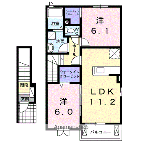 サニーハウス(2LDK/2階)の間取り写真